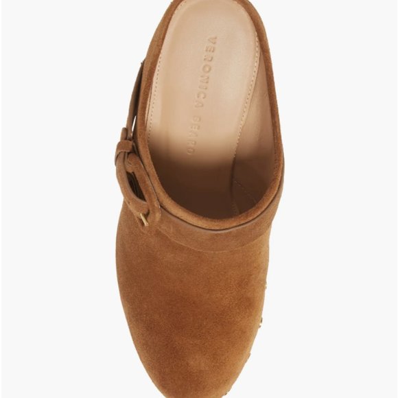 Veronica Beard Dacey Suede Mule Clogs Womens Size 8 in Pecan Brown NWOT - Picture 4 of 10